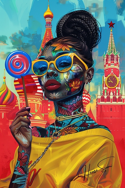 Red Square Radiance by Hawse Sumi