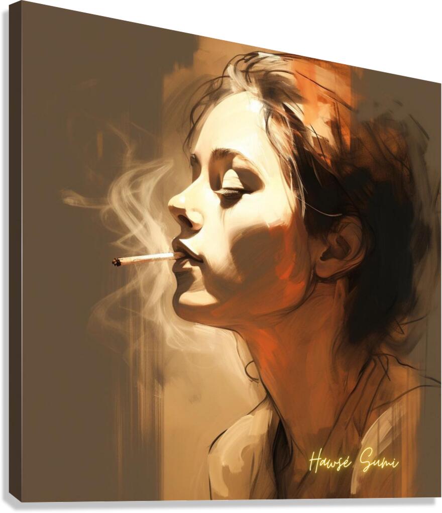 Contemplative Smoke Canvas Print