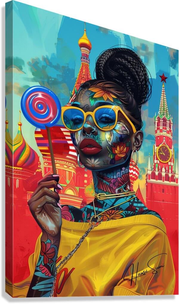 Red Square Radiance Canvas Print