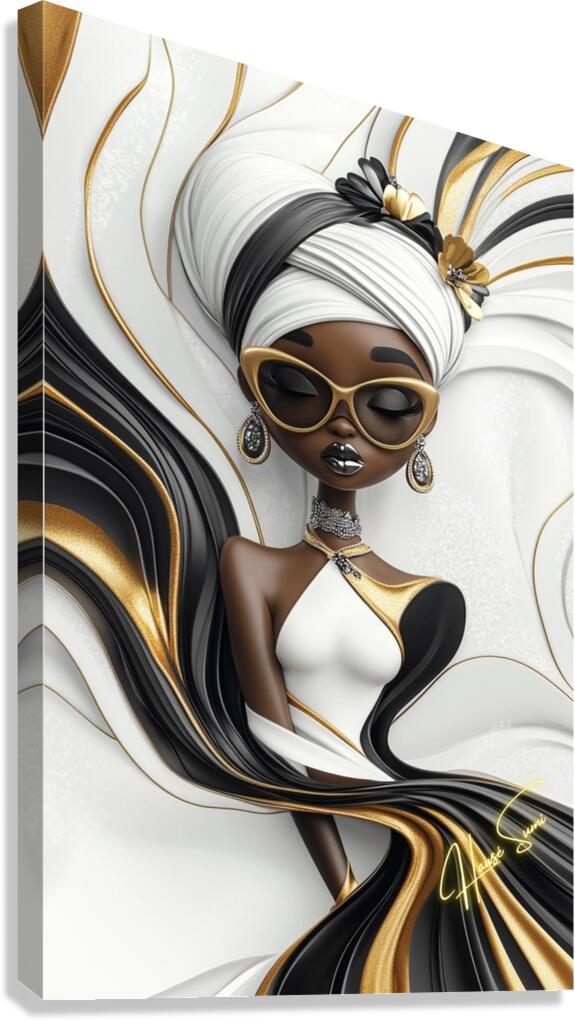 Golden Silence in Vogue Canvas Print