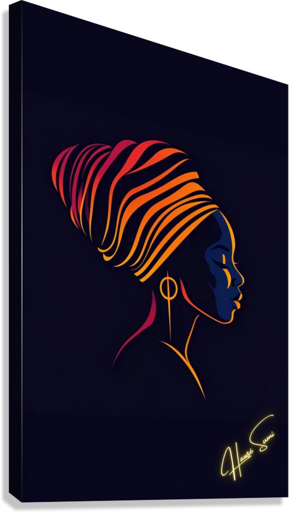 Crowned in Color: The Grace of Her Silence Canvas Print