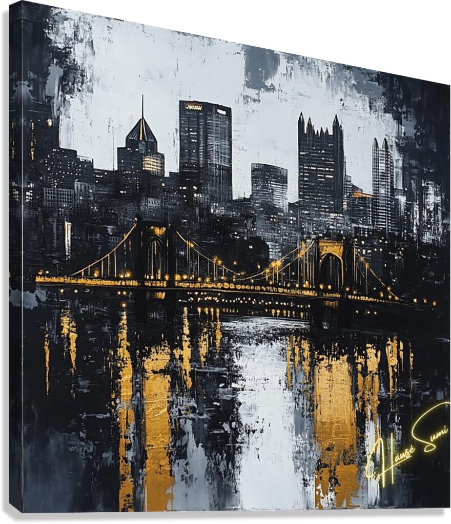 Steel and Soul: The Golden Spine of Pittsburgh Canvas Print