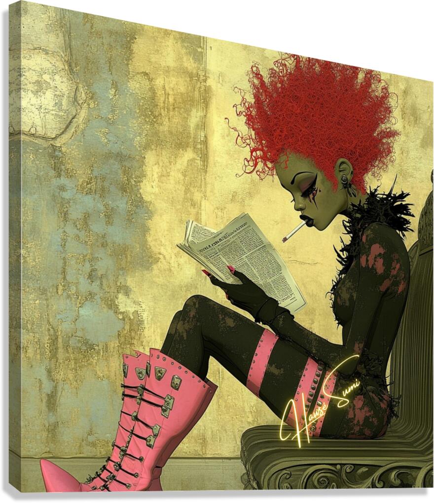 The Riot Girl Reads Canvas Print