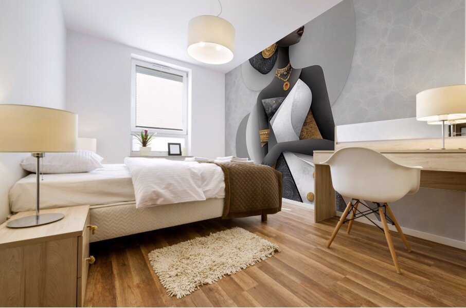 Her Spirit Swirls in Silence Mural print