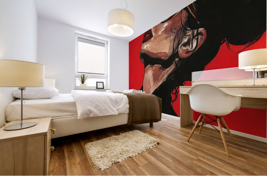 Crimson Confidence Mural print