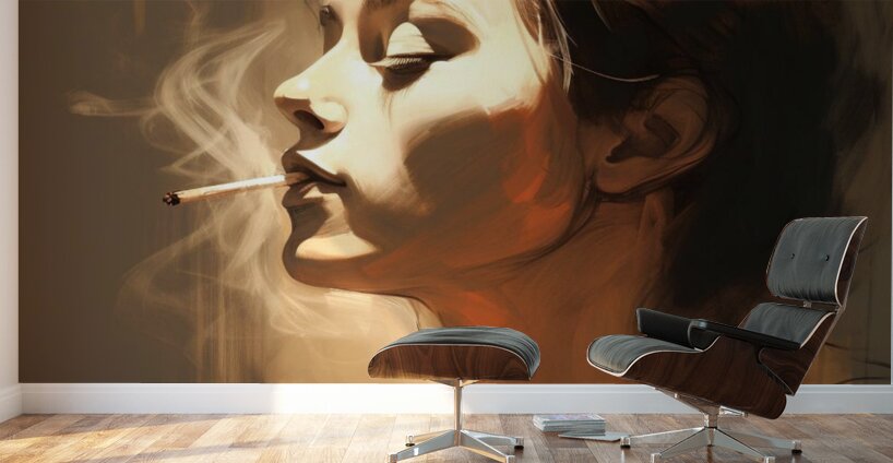 Contemplative Smoke Wall Murals