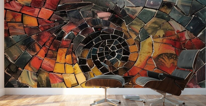 Mosaic Spiral Wall Murals