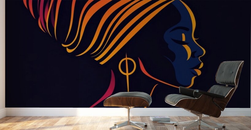 Crowned in Color: The Grace of Her Silence Wall Murals