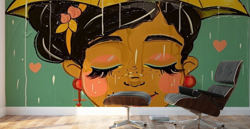 Serenity in the Rain Wall Murals