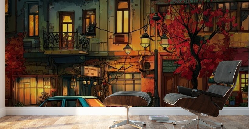 Amber Streets Wall Murals