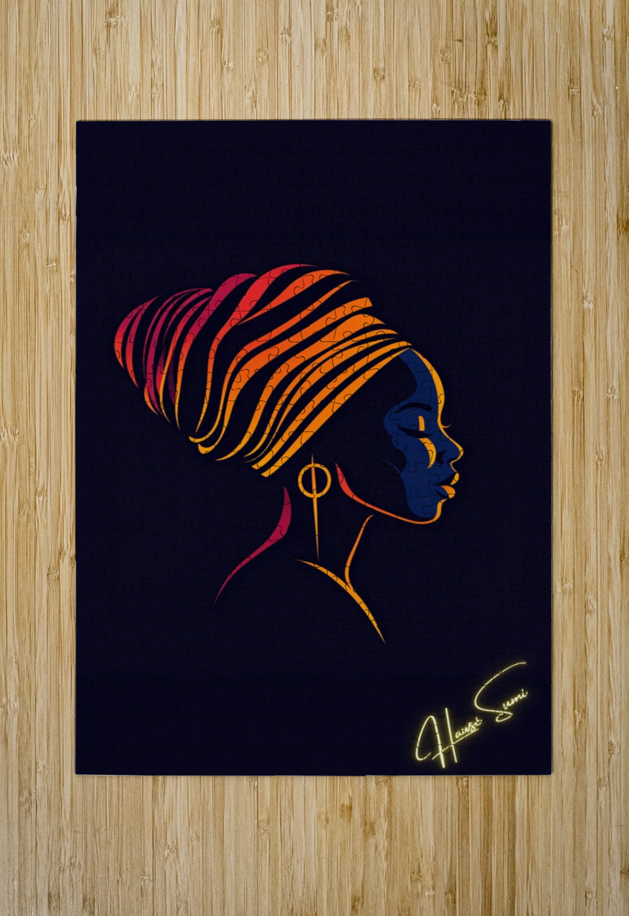 Crowned in Color: The Grace of Her Silence Hawse Sumi Puzzle printing