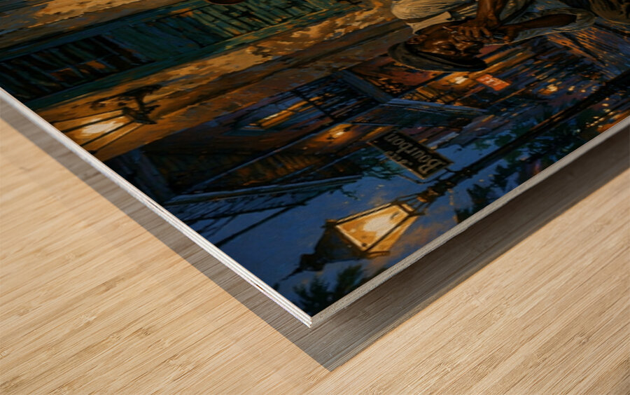 Midnight Porch Session Wood print